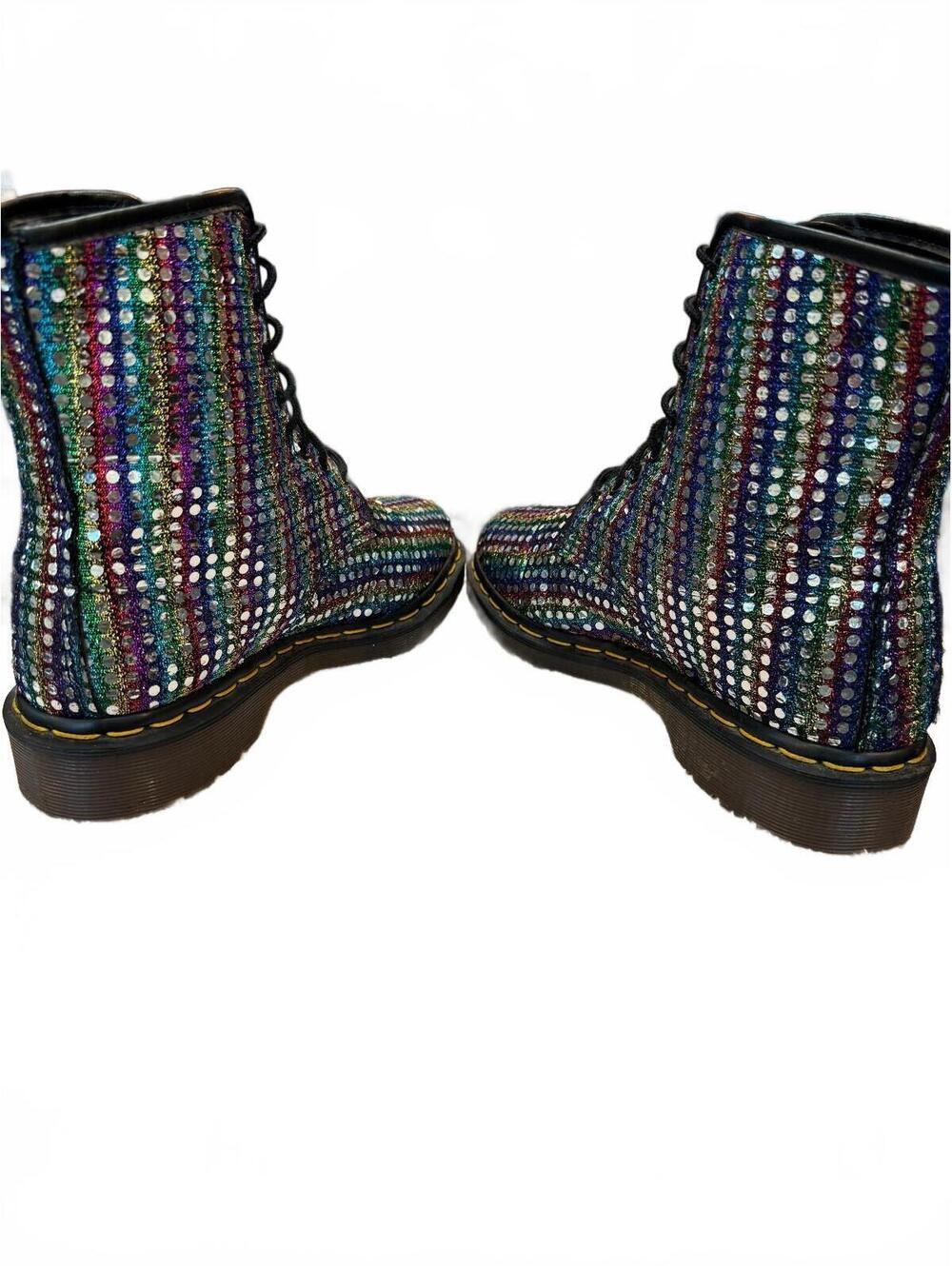 Vintage Dr. Martens Rare MIE Rainbow Sequin 1460 Boots - Picture 8 of 11
